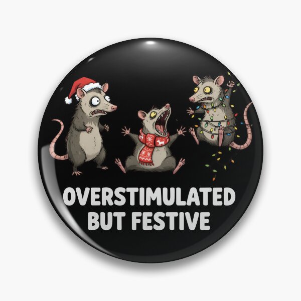 Item preview, Overstimulated But Festive Possum Christmas – Funny Ugly Christmas Opossum Holiday Design – Trashcore Meme designed and sold by PrintoraaStore.
