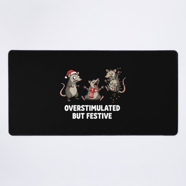 Item preview, Overstimulated But Festive Possum Christmas – Funny Ugly Christmas Opossum Holiday Design – Trashcore Meme designed and sold by PrintoraaStore.