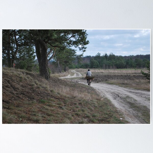 Item preview, Man on a Bicycle on a Quiet Forest Road designed and sold by NightWisdom.