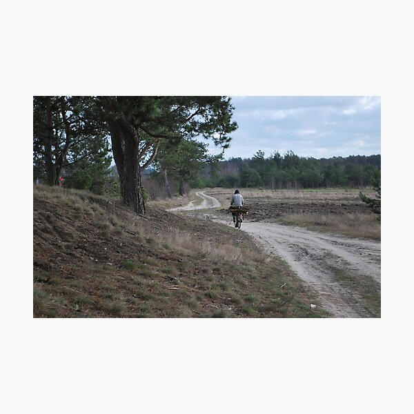 Item preview, Man on a Bicycle on a Quiet Forest Road designed and sold by NightWisdom.
