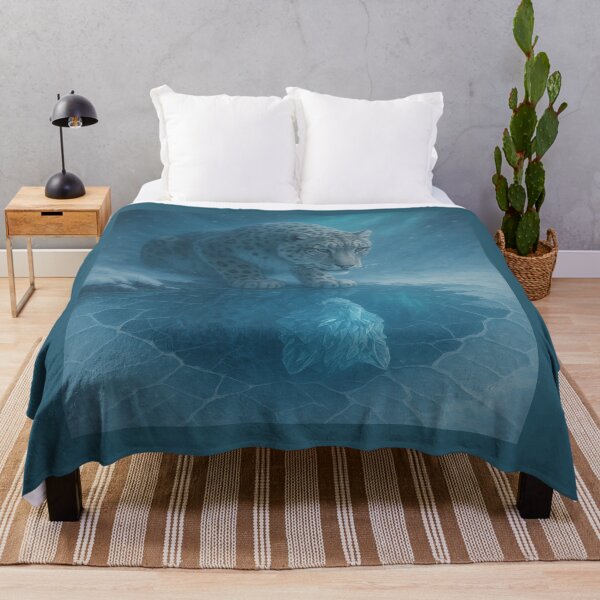 Item preview, Snow Leopard Reflection, Ice Spirit Wildlife Art designed and sold by GeoWild Designs.