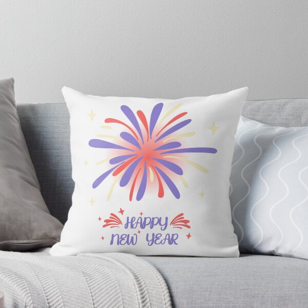 Item preview, Happy New Year Fireworks – Colorful Purple Pink Yellow Celebration Art designed and sold by Lu7u.
