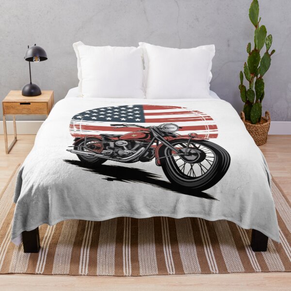 Item preview, Vintage American Flag Motorcycle Art designed and sold by flagylART.