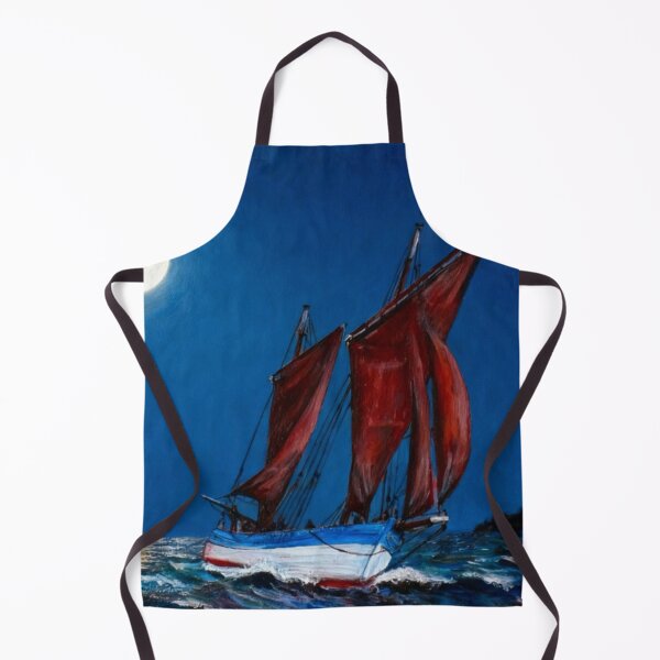 Item preview, Cornish sailing lugger IRIS sailing off Brixham under a full moom designed and sold by Mackenzie Moulton International Artist .
