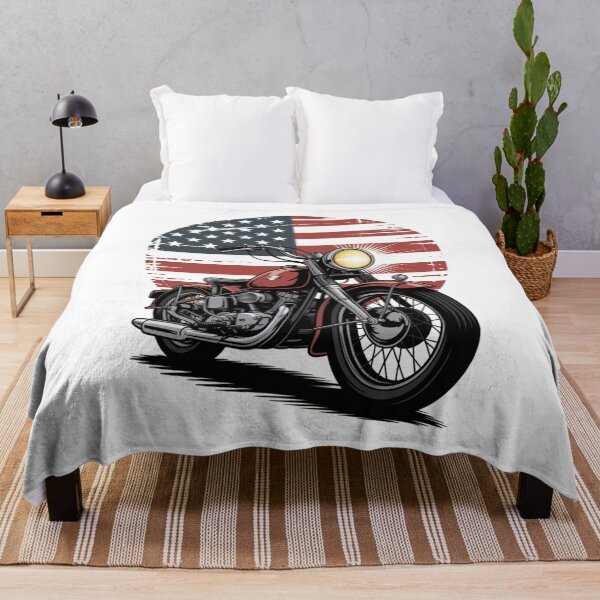 Item preview, Vintage American Flag Motorcycle Art designed and sold by flagylART.