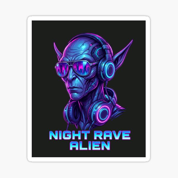 Item preview, Night Rave Alien Music Lover designed and sold by Raasma.