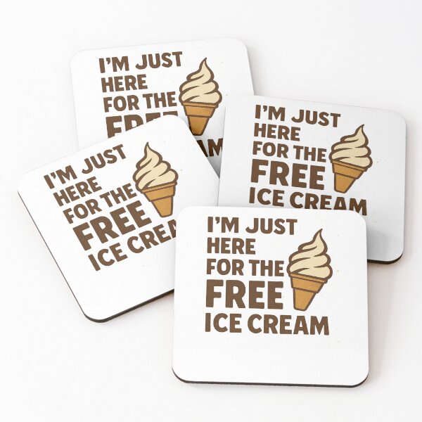 Item preview, Im Just Here For The Free Ice Cream Funny Foodie Quote designed and sold by Logiamerch.
