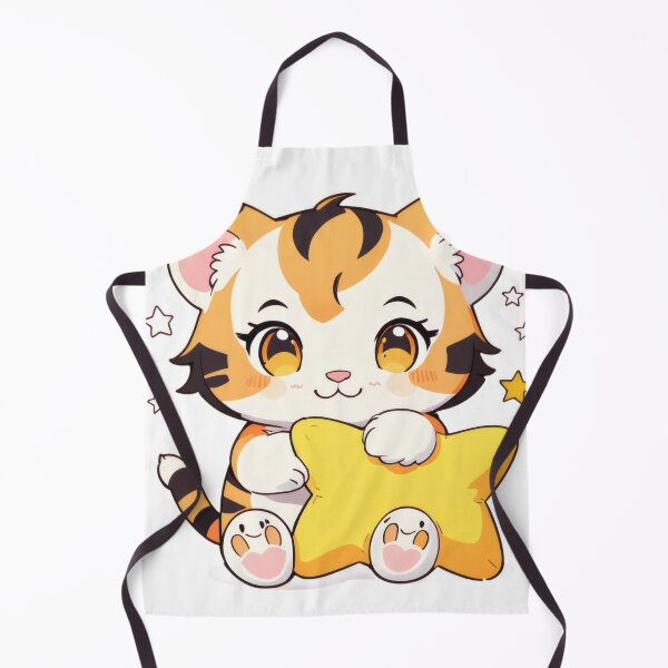Artikelvorschau, Süßer Tiger mit Stern | Kawaii Tier Illustration entworfen und verkauft von Visualynx.
