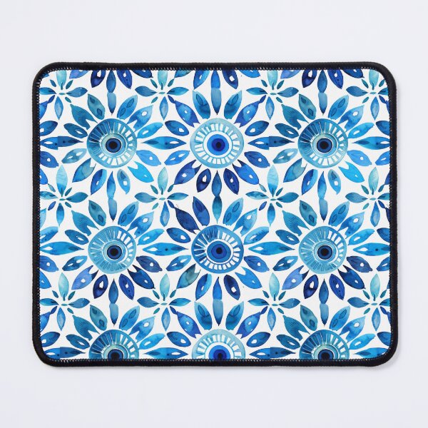 Item preview, Blue & White Santorini Pattern – Greek Mediterranean Coastal Allover Shower Curtain designed and sold by Suzy Perez Art.