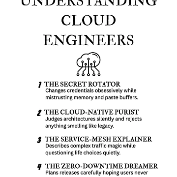 Artwork thumbnail, Understanding Tech Roles – Cloud Engineer Humor by PsyFlow35