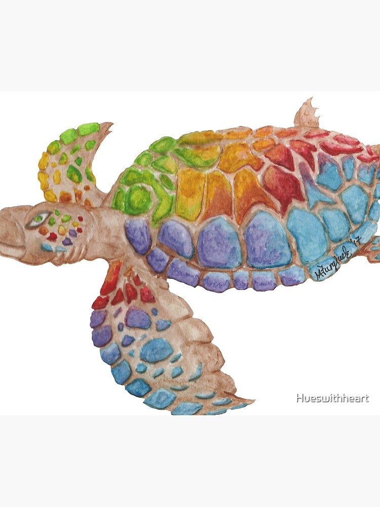 Rainbow turtle, Nature doesn&#39;t care series, watercolor by Hueswithheart