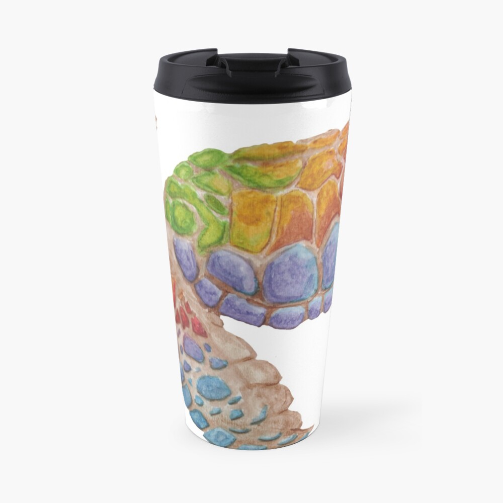 Rainbow turtle, Nature doesn't care series, watercolor Travel Coffee Mug