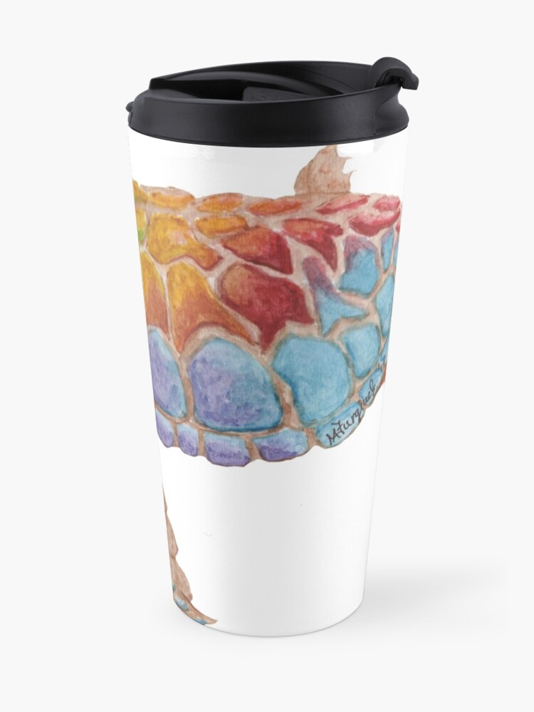 Alternate view of Rainbow turtle, Nature doesn't care series, watercolor Travel Coffee Mug