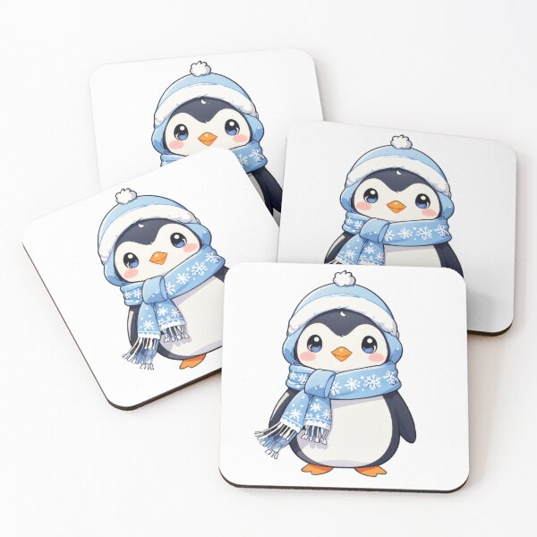 Item preview, Cute Penguin in Winter Scarf | Kawaii Winter Illustration designed and sold by Visualynx.