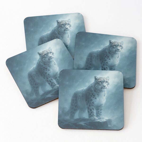 Item preview, Snow Leopard Guardian – Mountain Wildlife Art Print designed and sold by GeoWild Designs.
