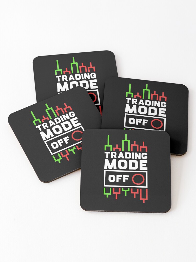 Thumbnail 1 of 5, Coasters (Set of 4), Trading Mode Off Chart Design designed and sold by venomousvector.