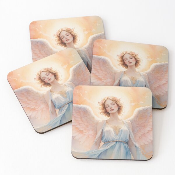 Item preview, Angel of Dawn – Soft Watercolor Spiritual Angel Painting designed and sold by Heavenly Resonance.