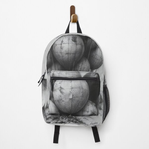 Item preview, Globe balloons over a forest landscape in pencil style designed and sold by Mianku | Für das Leben.