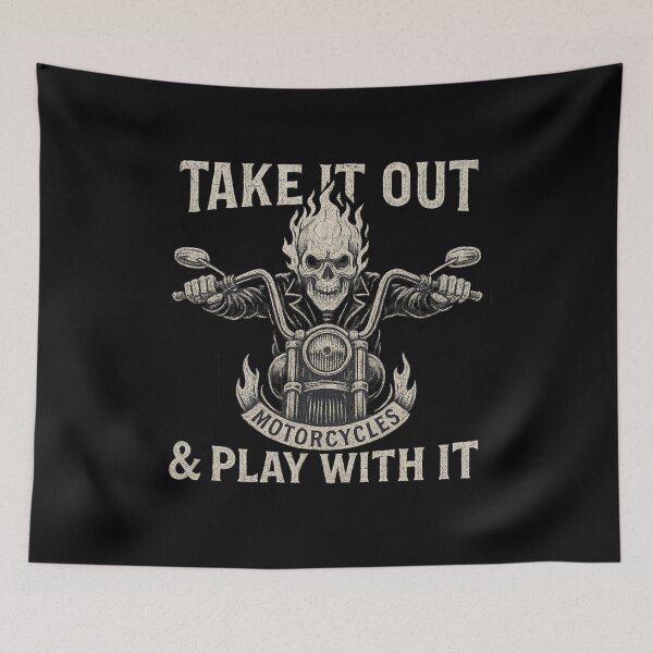 Item preview, Take It Out and Play With It Motorcycle Skull Art designed and sold by flagylART.