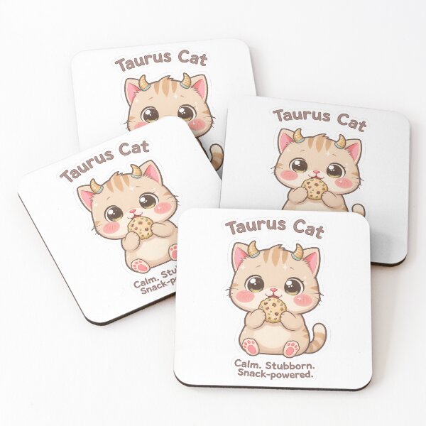 Item preview, Taurus Cat – Cozy & Loyal Zodiac Chibi Cat Sticker designed and sold by Purr-Vibes.