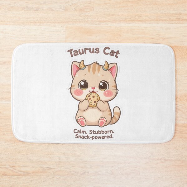Item preview, Taurus Cat – Cozy & Loyal Zodiac Chibi Cat Sticker designed and sold by Purr-Vibes.