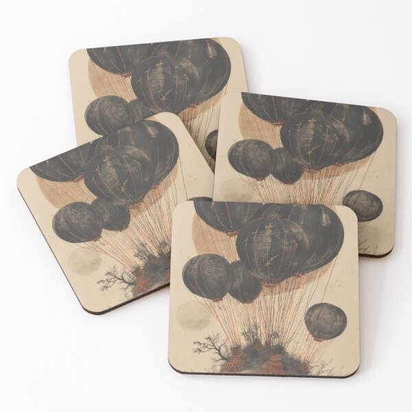 Item preview, Black balloons above a floating structure designed and sold by Mianku | Für das Leben.