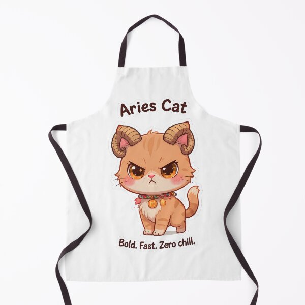 Item preview, Aries Cat – Bold & Energetic Zodiac Chibi Cat Sticker designed and sold by Purr-Vibes.