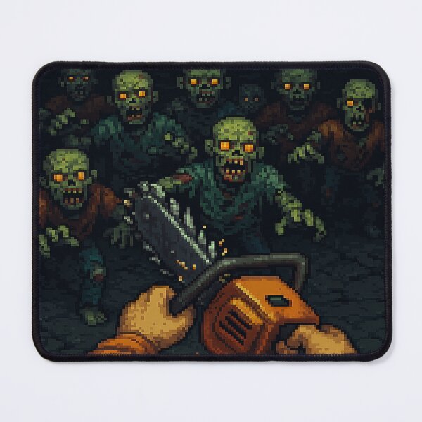 Item preview, Chainsaw Last Stand – Zombie Horde Pixel Art Survival Horror designed and sold by ArtificialAce.