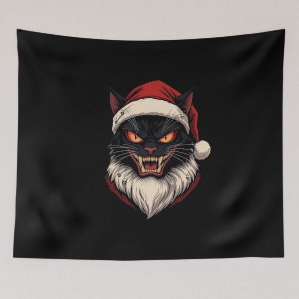 Item preview, Evil Cat Santa – Funny Dark Christmas Cat Vector Illustration designed and sold by ColorSplash123.