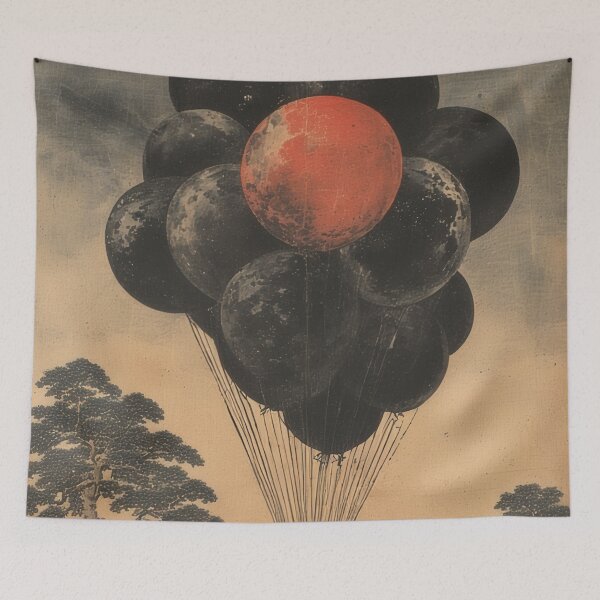 Item preview, Balloons over Japanese landscape designed and sold by Mianku | Für das Leben.