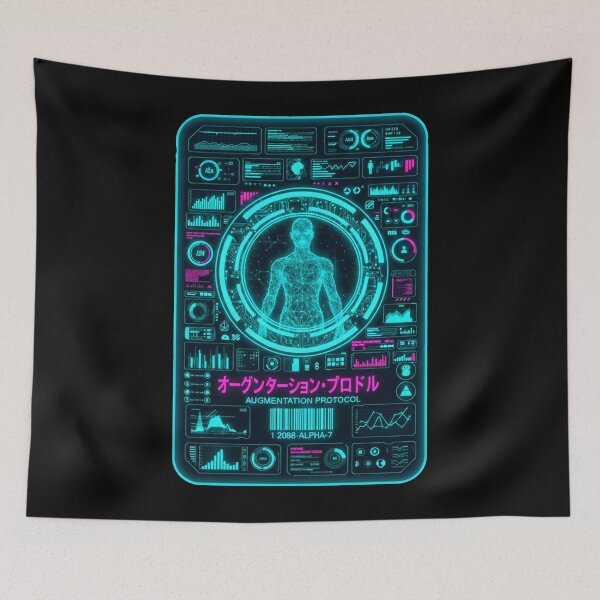 Item preview, Cyberpunk Augmentation Protocol Alpha: Tokyo's Digital Future - V2 designed and sold by clubtee.