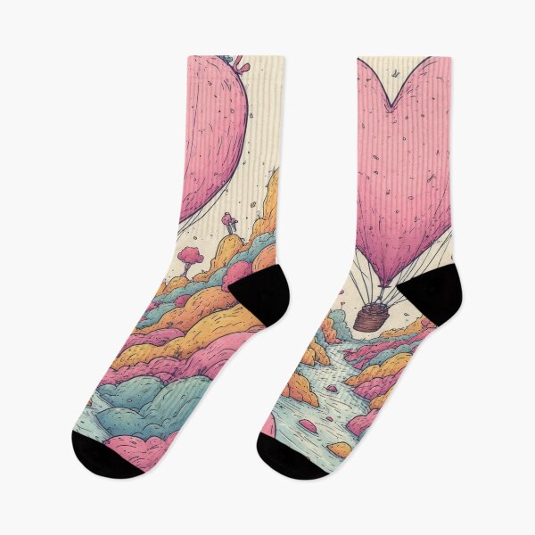 Item preview, Love hot air balloon over colorful landscape designed and sold by Mianku | Für das Leben.
