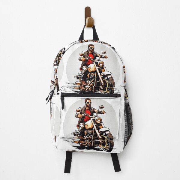Item preview, Stylish Bearded Biker Riding a Classic Motorcycle Illustration designed and sold by DesignArtist.ia.