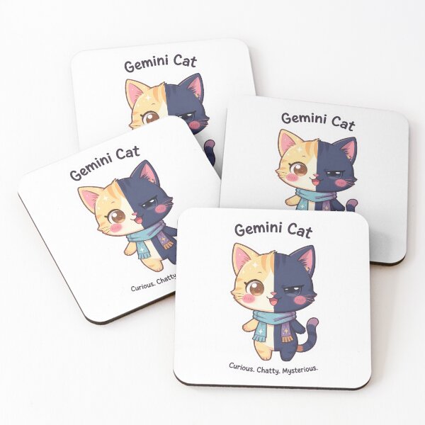 Item preview, Gemini Cat – Curious & Playful Zodiac Chibi Cat Sticker designed and sold by Purr-Vibes.