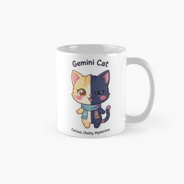 Item preview, Gemini Cat – Curious & Playful Zodiac Chibi Cat Sticker designed and sold by Purr-Vibes.