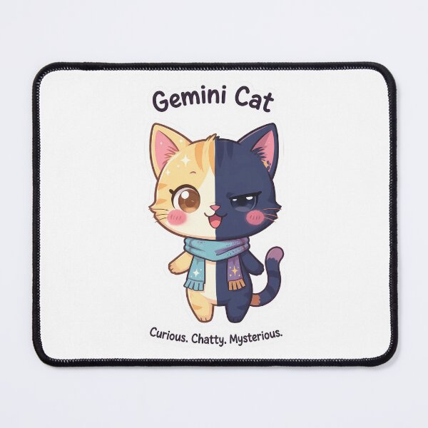 Item preview, Gemini Cat – Curious & Playful Zodiac Chibi Cat Sticker designed and sold by Purr-Vibes.