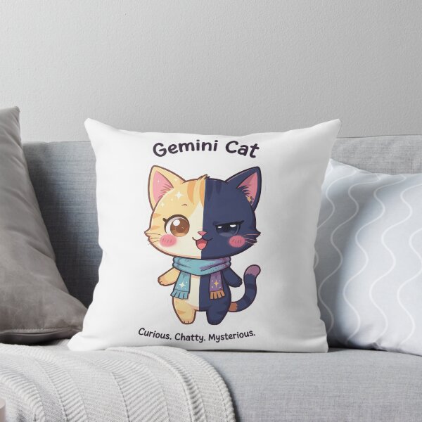 Item preview, Gemini Cat – Curious & Playful Zodiac Chibi Cat Sticker designed and sold by Purr-Vibes.