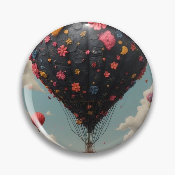 Item preview, Flower balloon floats over picturesque landscape designed and sold by Mianku | Für das Leben.