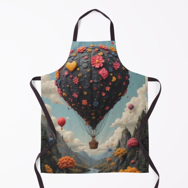 Item preview, Flower balloon floats over picturesque landscape designed and sold by Mianku | Für das Leben.