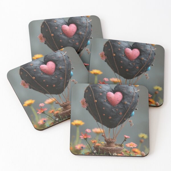 Item preview, Heart-shaped balloon in a flower landscape designed and sold by Mianku | Für das Leben.