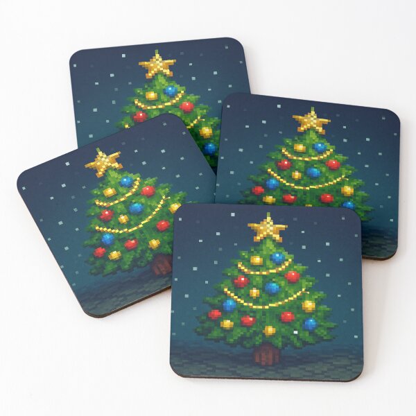 Item preview, Retro Christmas Tree Pixel Art – Cozy Holiday Winter Decor Design designed and sold by ArtificialAce.