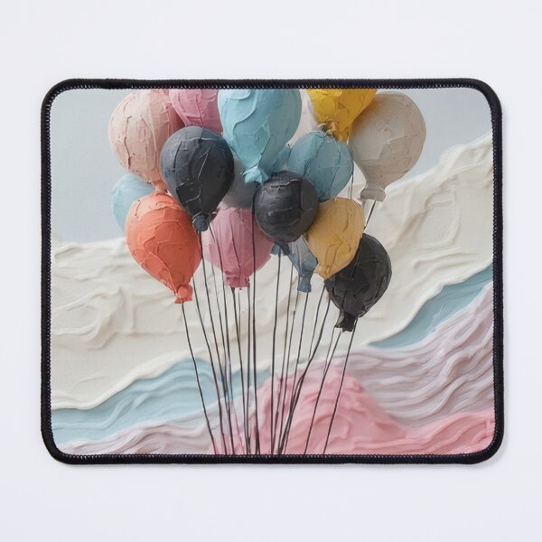Item preview, Pastel-colored balloons over an abstract landscape designed and sold by Mianku | Für das Leben.