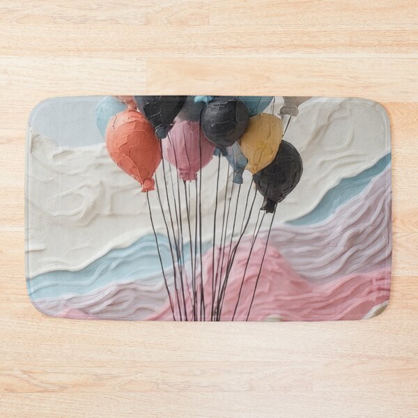Item preview, Pastel-colored balloons over an abstract landscape designed and sold by Mianku | Für das Leben.