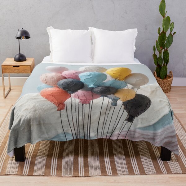 Item preview, Pastel-colored balloons over an abstract landscape designed and sold by Mianku | Für das Leben.