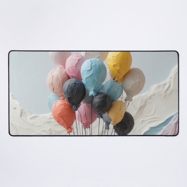 Item preview, Pastel-colored balloons over an abstract landscape designed and sold by Mianku | Für das Leben.
