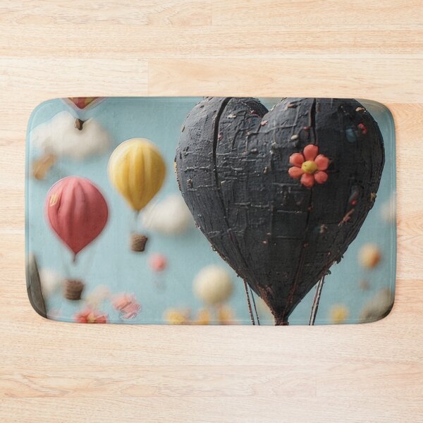 Item preview, A heart-shaped balloon floats above a flower meadow. designed and sold by Mianku | Für das Leben.