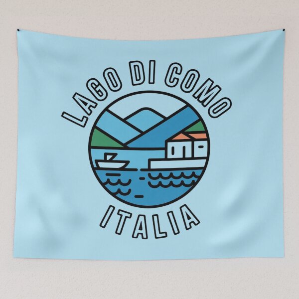 Item preview, Lago di Como Icon Badge | Minimal Italian Sticker & T-Shirt Design designed and sold by Timeless Design.