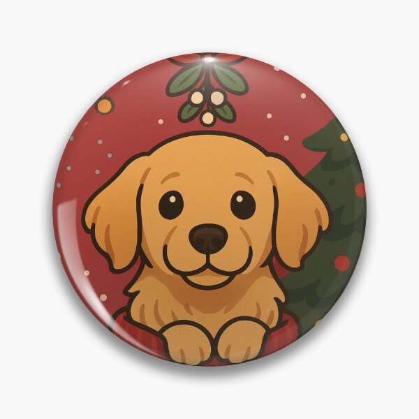 Item preview, Adorable Golden Retriever Puppy Eyes – Christmas Mistletoe Dogmom Art designed and sold by dogmomtees.