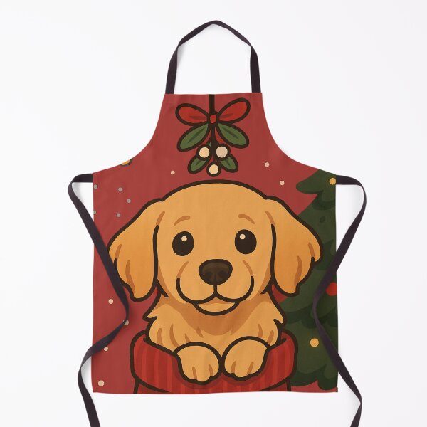 Item preview, Adorable Golden Retriever Puppy Eyes – Christmas Mistletoe Dogmom Art designed and sold by dogmomtees.