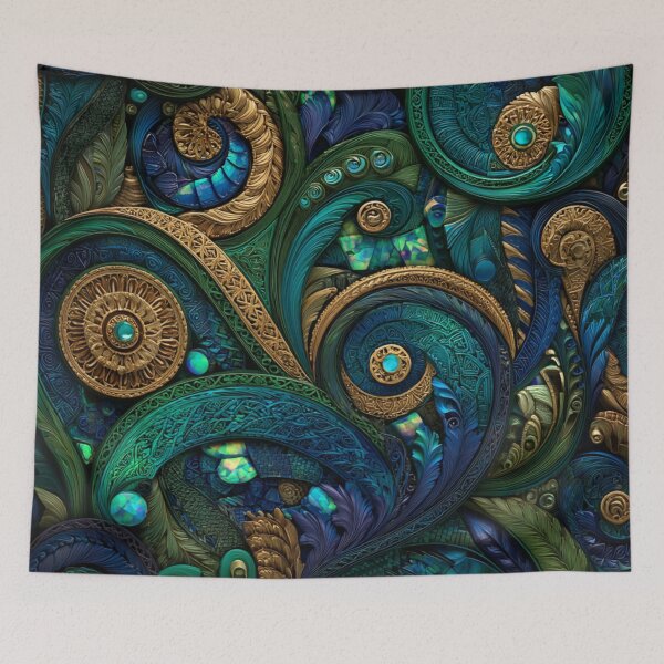 Item preview, New Zealand Māori Paua Pattern Koru Design 679 designed and sold by GrinGalore.